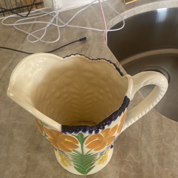 5/$20 Handcrafted Vintage Floral Ceramic Pitcher - Picture 3 of 6